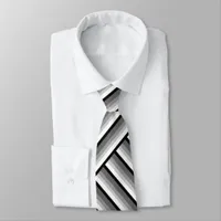 Modern stripes in black, white and gray - cool     neck tie