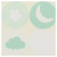 Mint Clouds Moons and Stars Baby Nursery Pattern Fabric