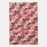 Rustic Valentines Day Abstract Paper Hearts Kitchen Towel