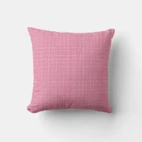 Simple Pink Plaid 16 inch Throw Pillow