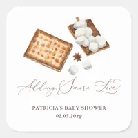 Adding S'more Love Gender Neutral Baby Shower Square Sticker