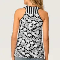 Grunge Gothic Skeleton Skulls Pattern Tank Top