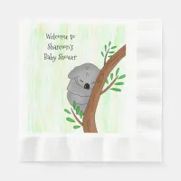 Personalized Sleepy Koala Bear Themed Baby Shower Napkins