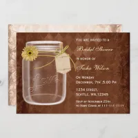 rustic country mason jar Bridal Shower Invitation