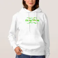 They Them Green Swirls Hoodie