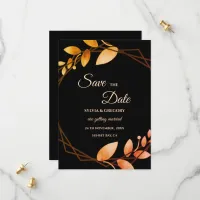 Modern Boho Autumn romance dark themed Save The Date