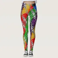 Wild Colorful Rabbit Pattern Leggings