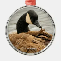 Canada Goose on the Lake Metal Ornament
