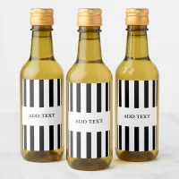 Add Your Text Black & White Referee Mini Wine Label