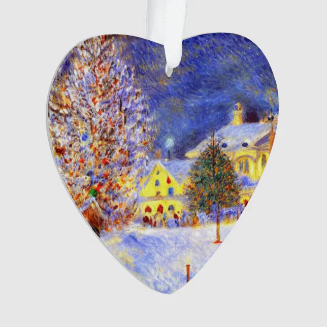 Village in winter ornament