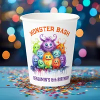 Cute Monsters Kids Birthday Party Paper Cups