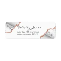 White and Rose Gold Agate Label