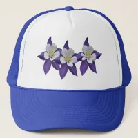 Columbine Purple and White Flowers Hat