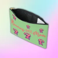 Bonus Mom - Modern in Pink & Green | Accessory Pouch