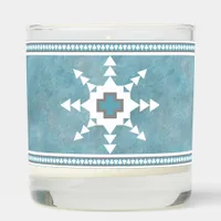 Southwest Winter Snowflakes & Pine Trees Blue Scented Candle