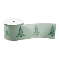 Sage green Pagoda Christmas Tree  Satin Ribbon