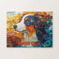 Border Collie Paper Quilling Art Dog Portrait Jigsaw Puzzle