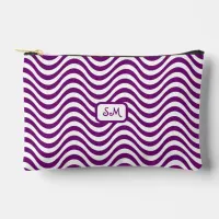 Monogram Purple White Wavy Stripes Psychedelic SM Accessory Pouch