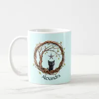 Cute Black Kitten Watching a Star Coffee Mug