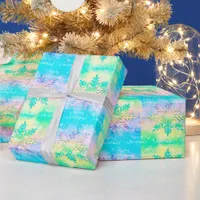  Pastel Rainbow Tie-Dye Snowflake Merry Christmas Wrapping Paper