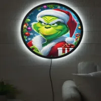 Grinch in festive mood with gifts! LED sign