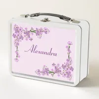 Pretty Pink Cherry Blossoms Metal Lunch Box