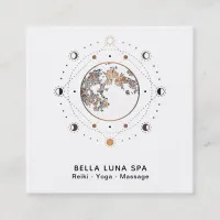 *~* Sacred Moon Phases Universe Luna Shaman Stars Square Business Card