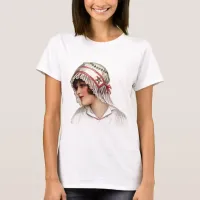 Vintage Lady Embroidery and Lace Bonnet T-Shirt