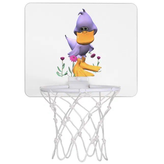 Cute and Shy Purple Cartoon Duck Mini Basketball Hoop