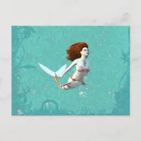 Pretty Koi Mermaid Swimming Underwater Postcard