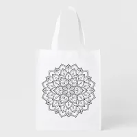 Elegant Mandala Adult Coloring Art Supplies Bag