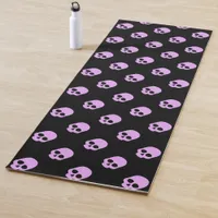 Cute Goth Pink Skulls Yoga Mat