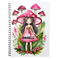 Pink Mushroom Fairy Notebook