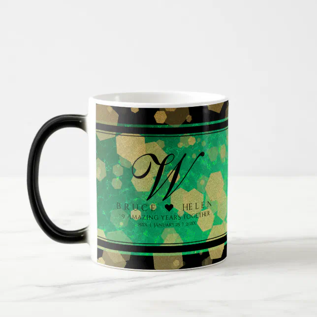 Elegant 19th Jade Wedding Anniversary Celebration Magic Mug