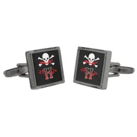 Jolly Roger H Monogram Initial Cufflinks