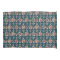 Bold Caribbean Tribal Mudcloth: Teal, Coral Throw Pillow Case