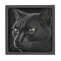 AI Black Cat with Yellow Eyes Gift Box