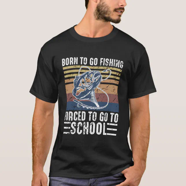 Funny Born To Go Fishing Bass Fish Fisherman Boys T-Shirt