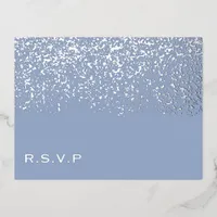 Glitter Wedding RSVP Foil Holiday Postcard