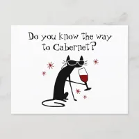 Do You Know the Way to Cabernet? Wine Pun Postcard