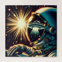 Astronaut with a Reflection of a UFO  Jigsaw Puzzle