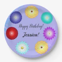 Beautiful Embellishing Multicolored Flowers Paper Plates