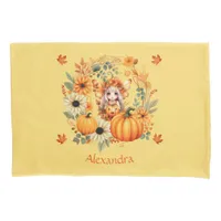 Cute Pumpkin Fairy in Autumn Wreath Pillow Case