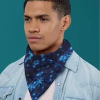 Deep Blue & Bright Snowflakes Bandana