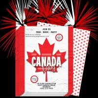 Flag Canada Day July 1st Red Maple Leaf Invitation Flyer
