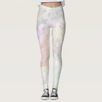 *~* Marble Lace Iridescent Pastel Pinks Blues Leggings