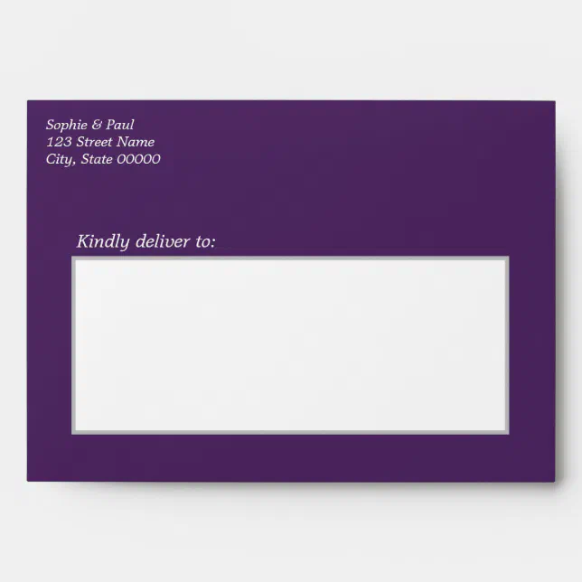 Dark Purple Wedding Invitation Envelope