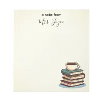 Books and Coffee Custom Teacher Appreciation Notepad