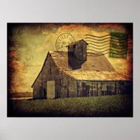 Big White Barn Digital Art Poster