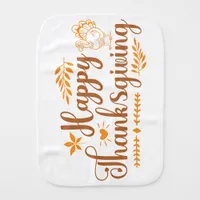 Happy Thanksgiving Baby Burp Cloth